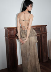 Greek Goddess Pleated Lace Dress Set